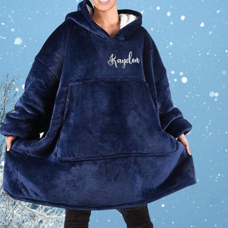 Personalised Giant Thick Fluffy ‘𝓖𝓮𝓸𝓻𝓰𝓪’Hoodie Blanket - Pretty Little Presents