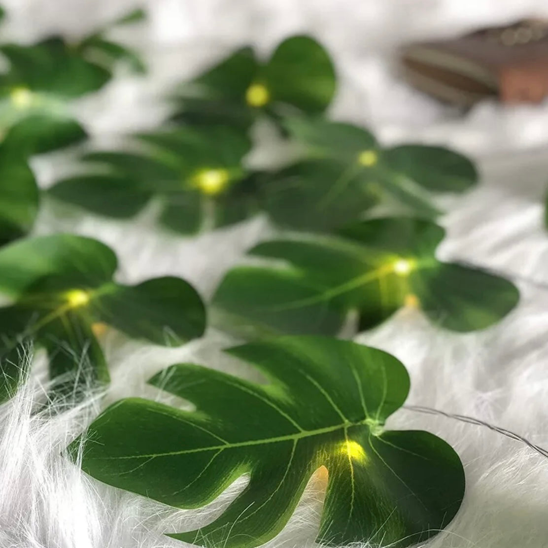Jungle Theme Palm Leaf Garland LED lights