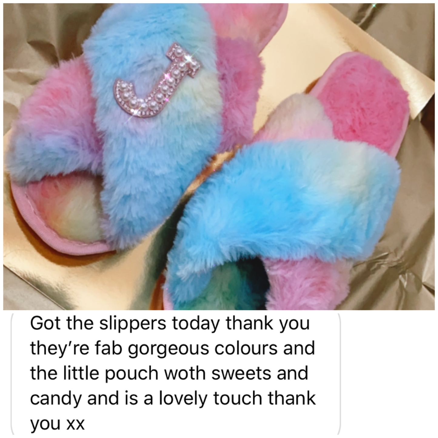 Customised Rainbow Bright βπ‘π±π²π‘π±π²β Slippers. - Pretty Little Presents