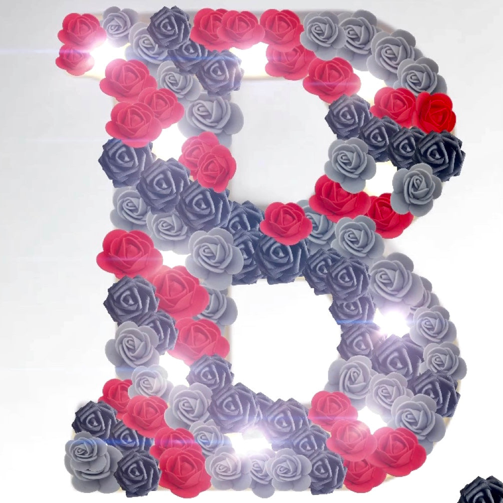 Large Handmade Light Up Rose Filled ‘ 𝓣𝓲𝓪𝓷𝓪’ Letters