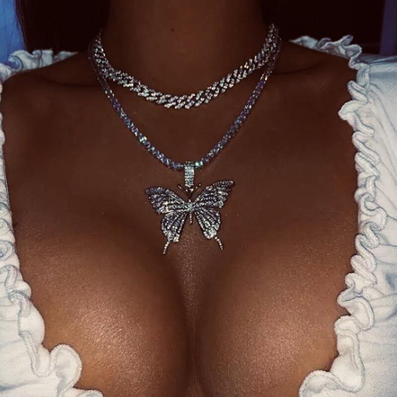 Luxury Crystal Butterfly Necklace - Pretty Little Presents