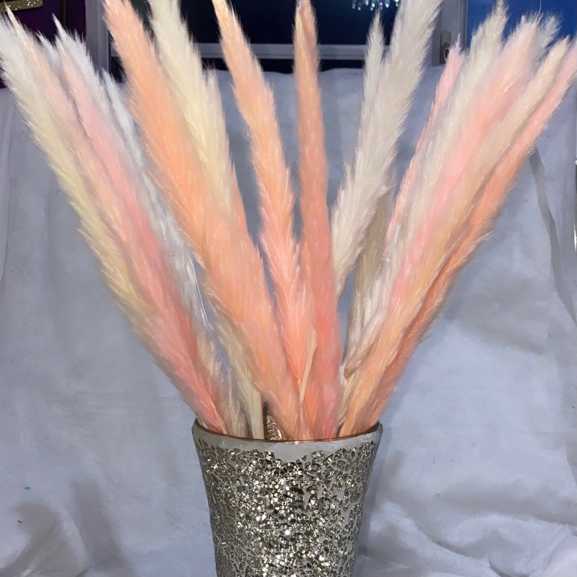 Natural Pampas White & Pink Mix Grass Stems