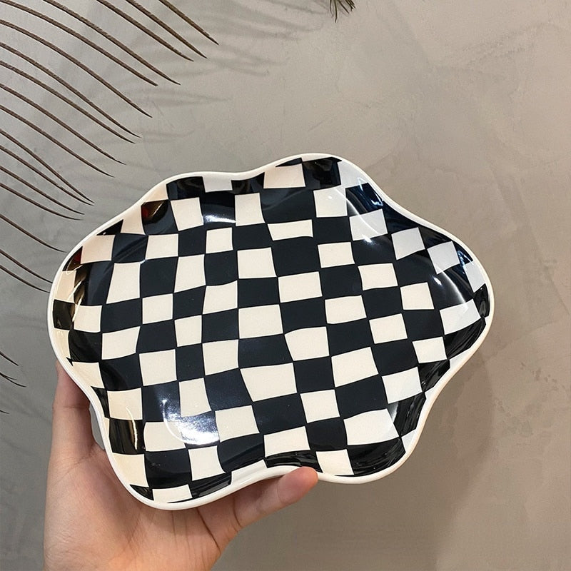 Ceramic Checkerboard Jewellery Tray|