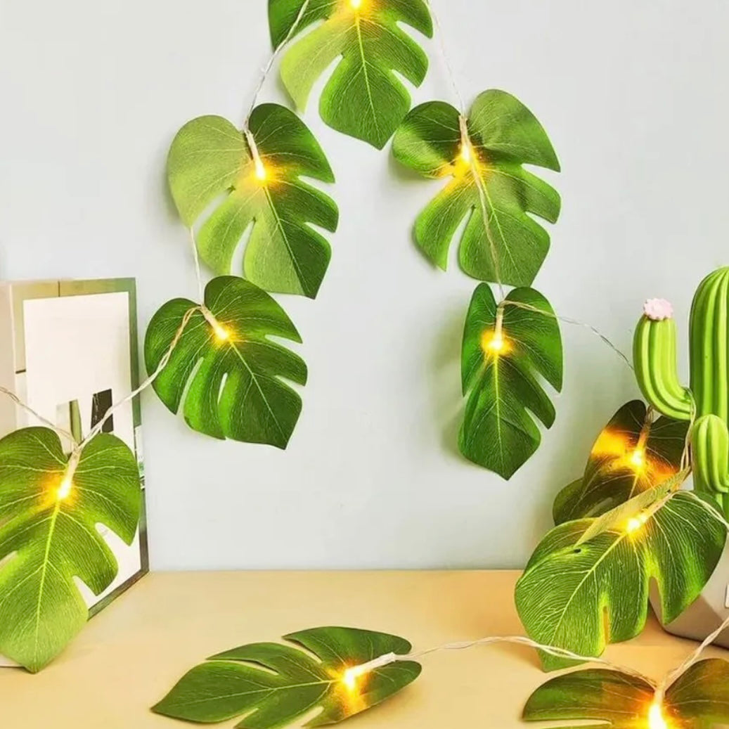 Jungle Theme Palm Leaf Garland LED lights