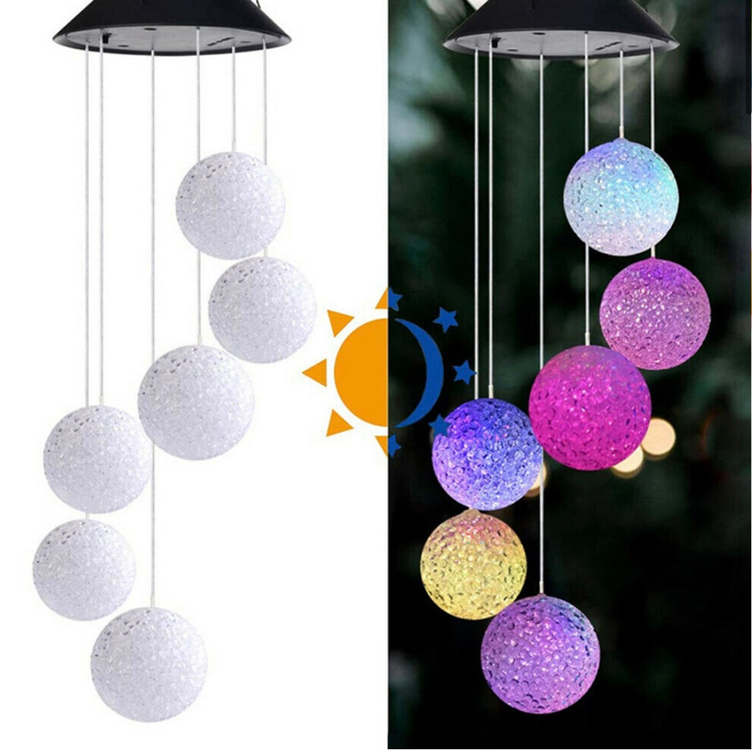 Particle Ball Wind Chimes | Solar Powered Lights | Outdoor Multicolour Lights