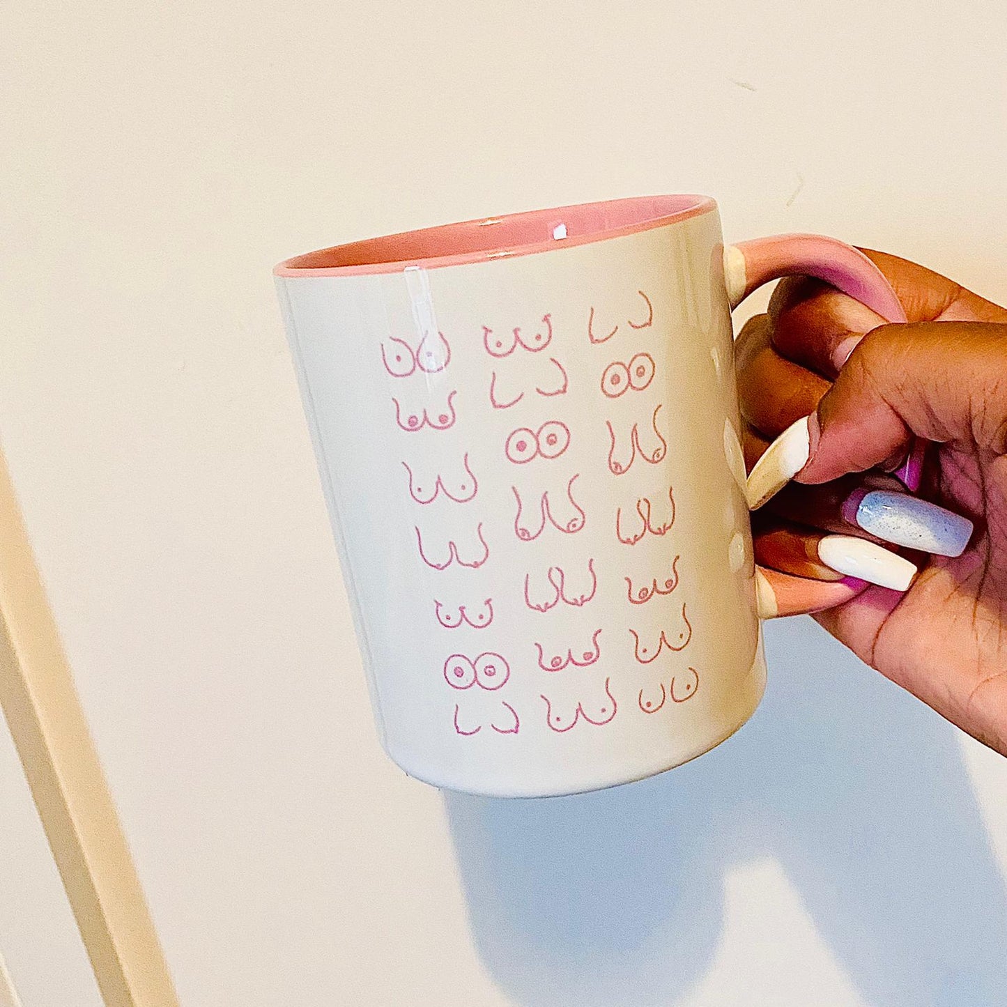 Breast Cancer Awareness Sketch Boob Mug