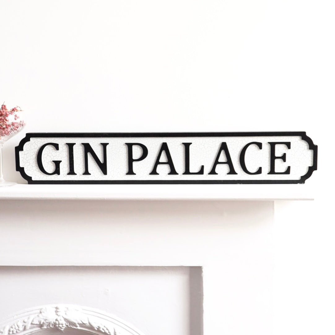 Two Styles Of Gin Street Sign Plaques