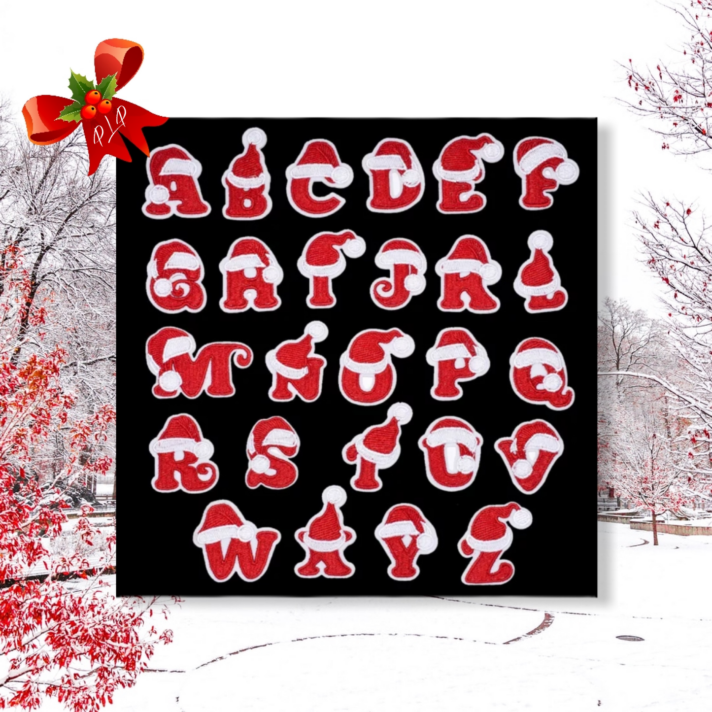 Unisex Customised Santa Hat Initial ‘ 𝓢𝓪𝓻𝓪‘ Christmas Pyjamas - Pretty Little Presents
