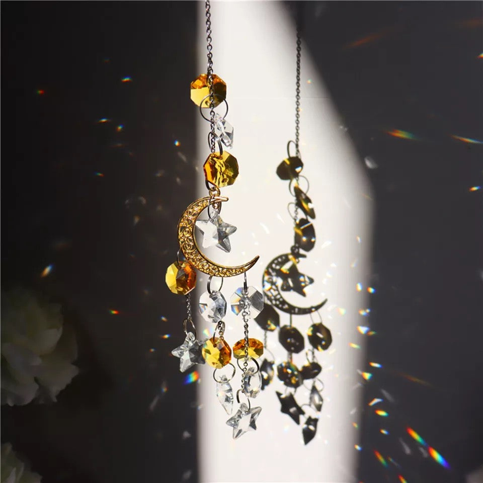 Moon And Star Crystal Sun Catcher