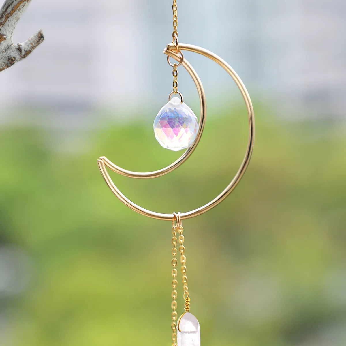 Mini Manifesting Moon Shaped Sun-catcher