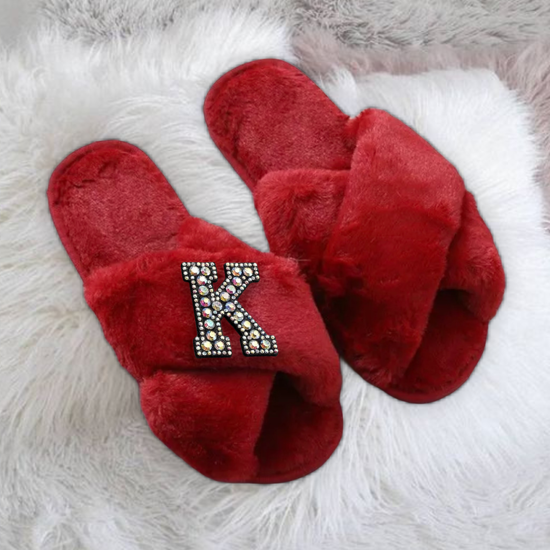 Personalised βπ’πͺπ·π½πͺ ππͺπ«πβ Red Wine Fur Slippers - Pretty Little Presents