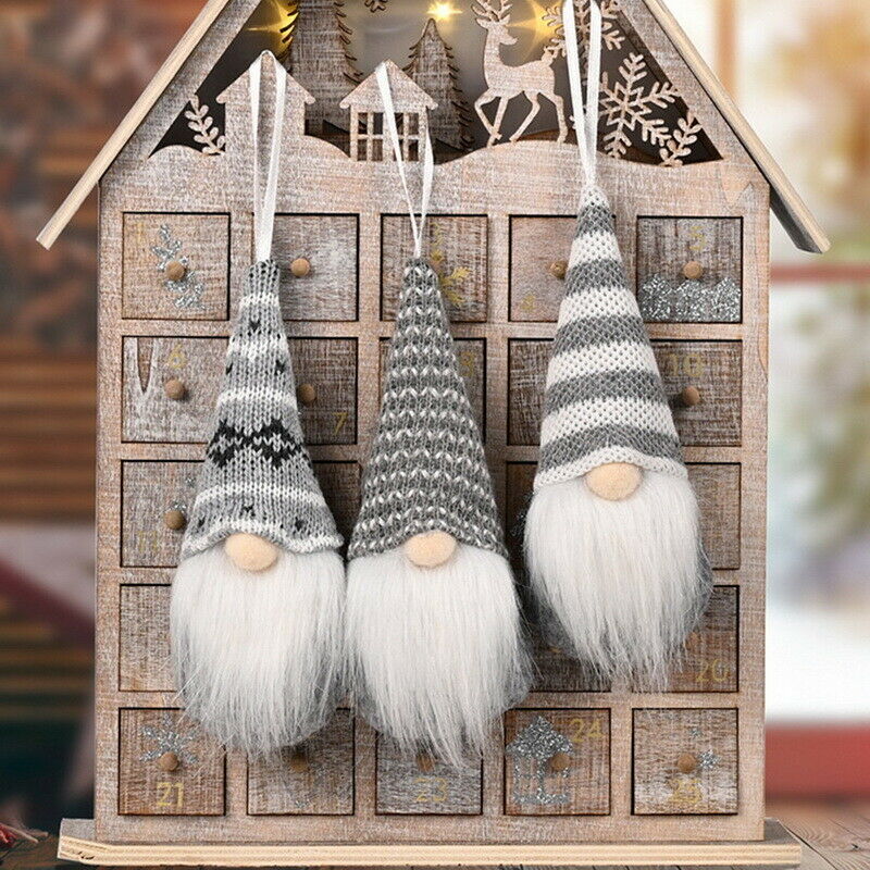 Set Of 3 Hanging Christmas Gonks