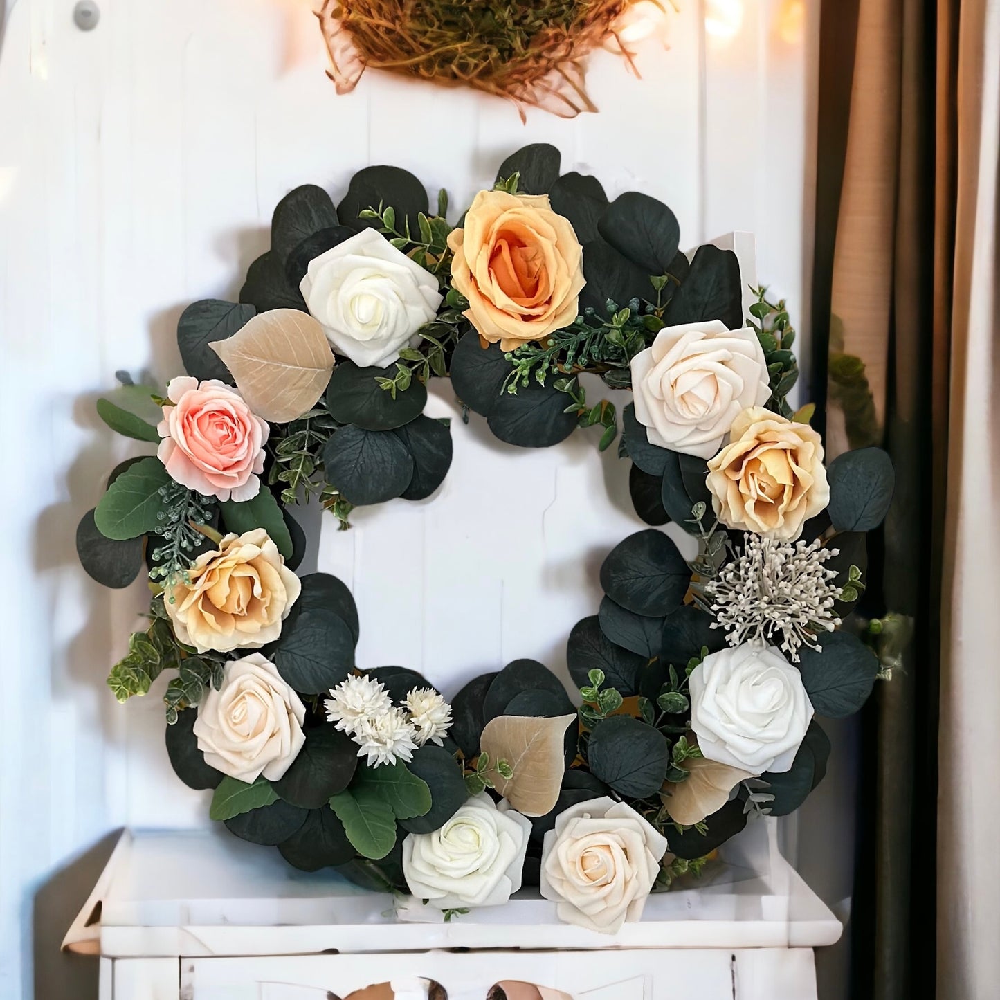 Handmade Eucalyptus & Rose Wreath