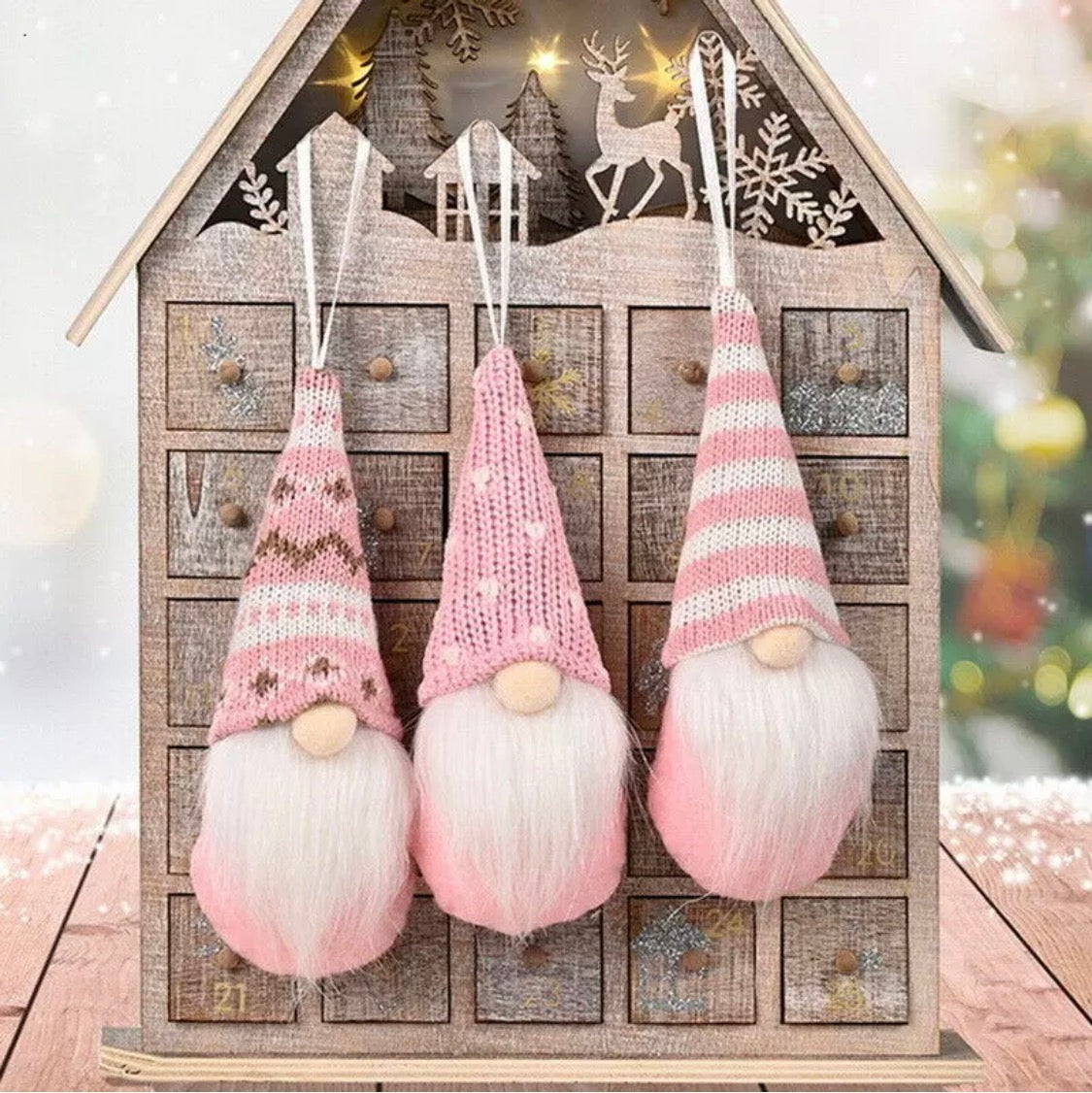 Set Of 3 Hanging Christmas Gonks
