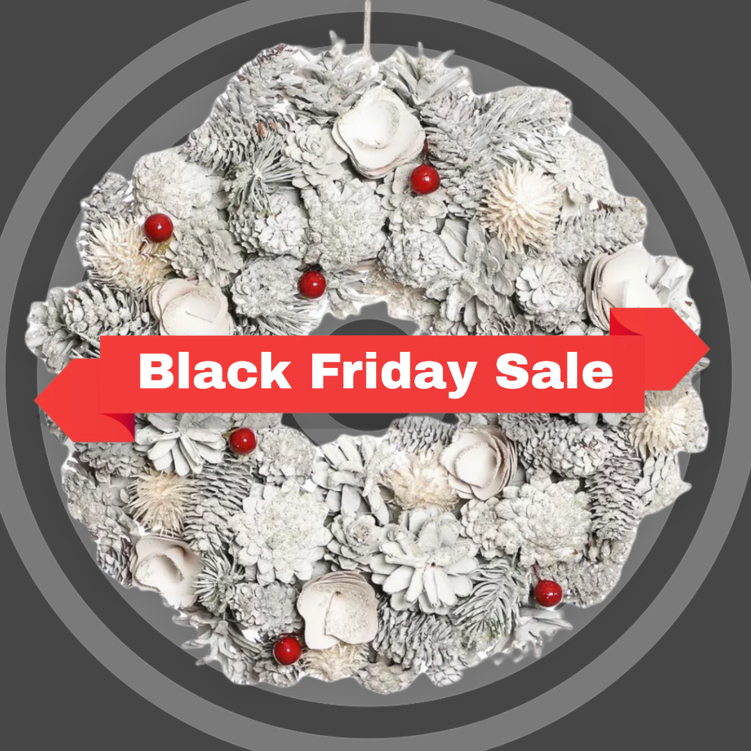 Winter White Christmas Pinecone Wreath