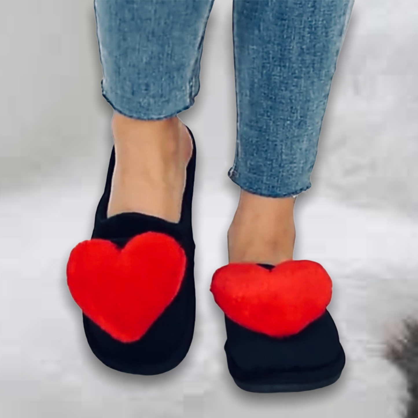 Personalised Fluffy โ๐ฅ๐ช๐ต๐ฎ๐ท๐ฝ๐ฒ๐ท๐ชโ Heart Slippers - Pretty Little Presents