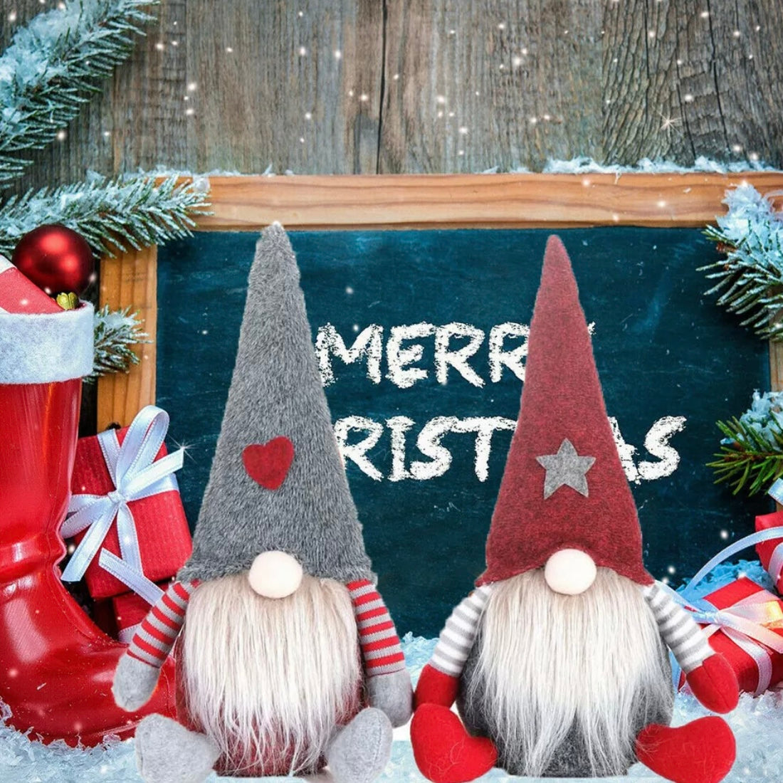 Festive Favourites Set Of 2 Christmas Gonk Gnomes UK