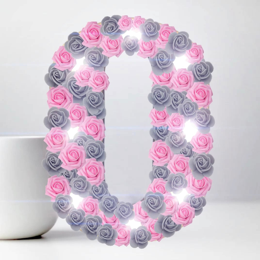 Large Handmade Light Up Rose Filled ‘ 𝓜𝓪𝓻𝓲𝓮’ Letters