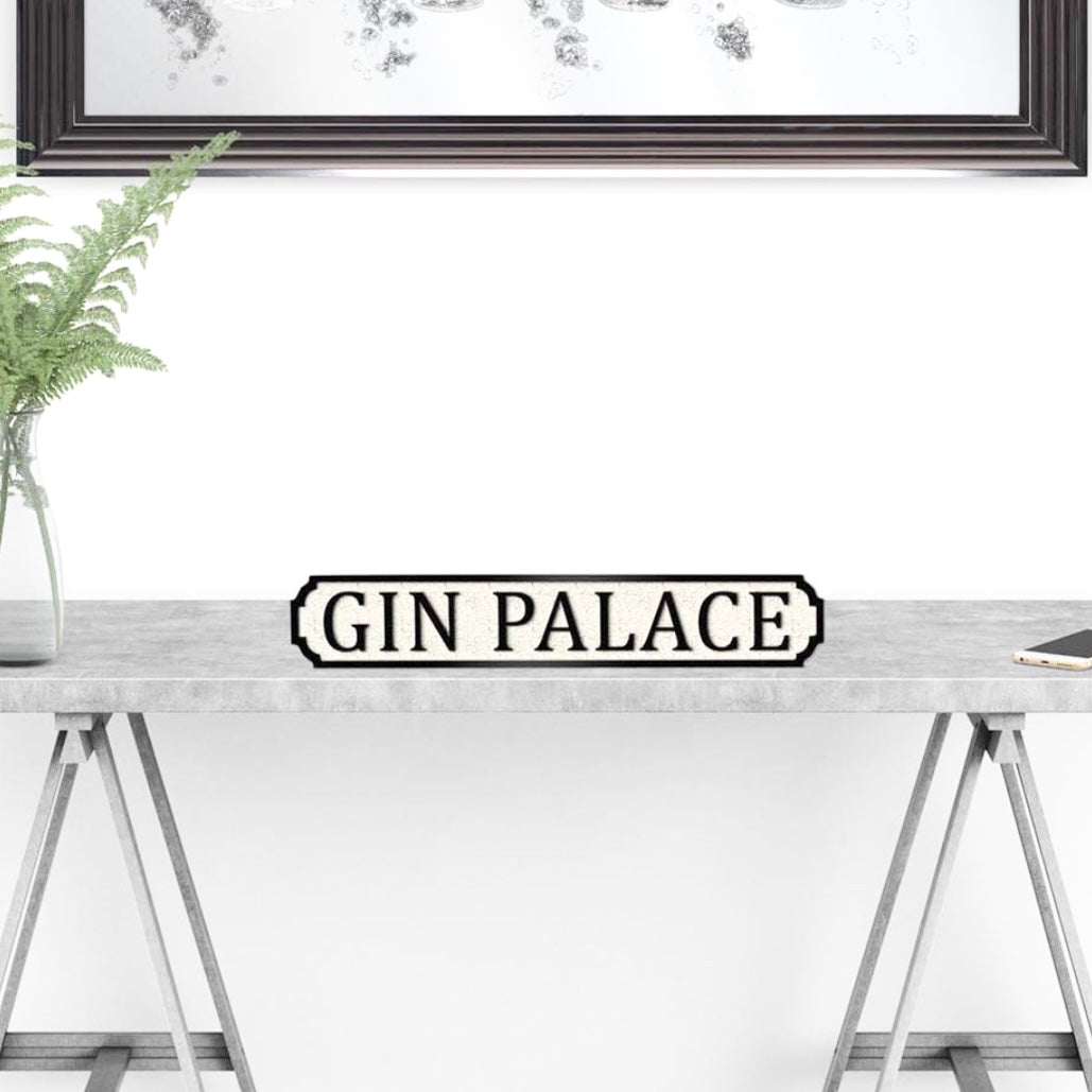 Two Styles Of Gin Street Sign Plaques