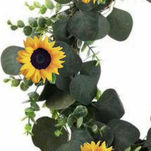 Large Eucalyptus Sunflower Wreath