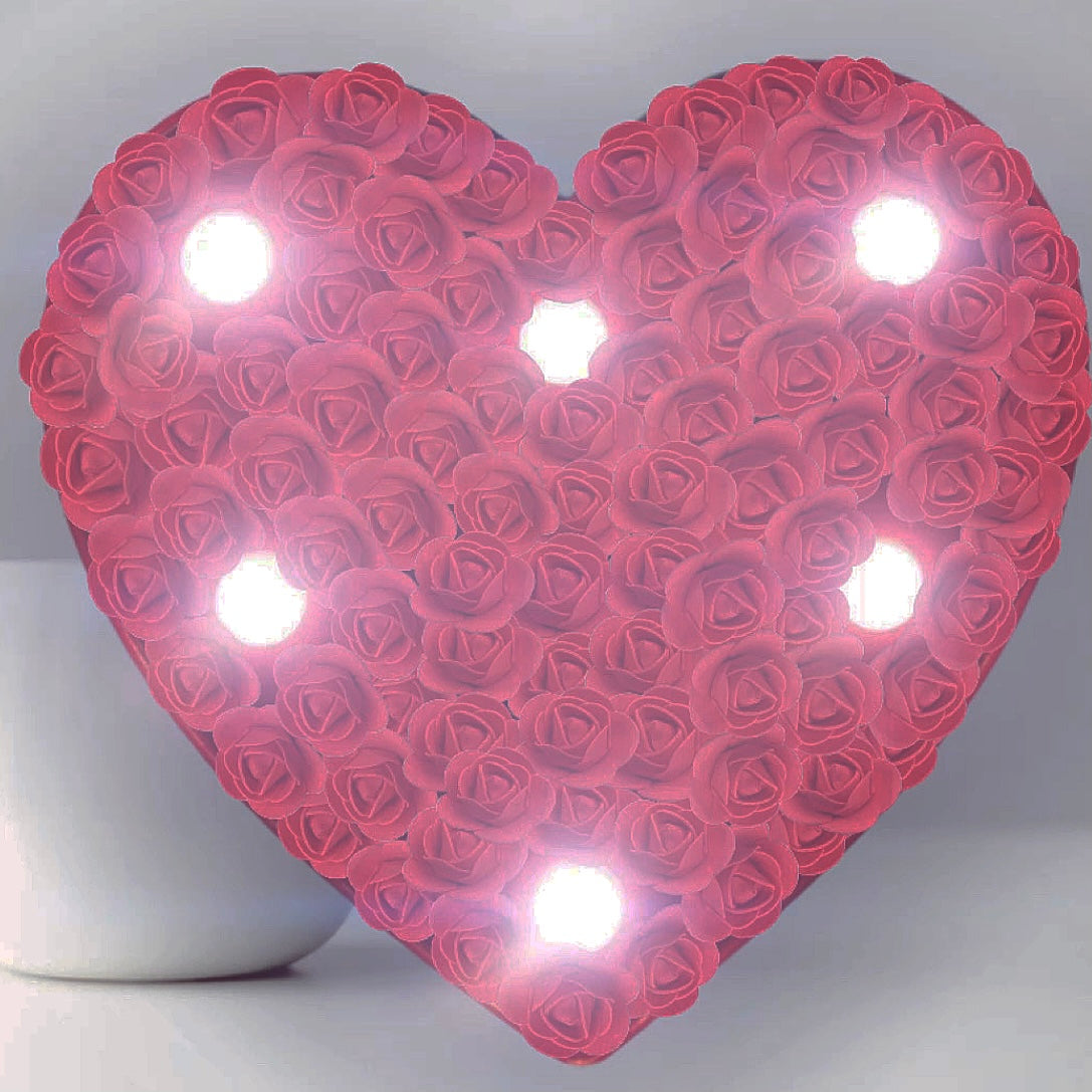 Large Handmade Light Up Rose Filled ‘ 𝓗𝓮𝓪𝓻𝓽’