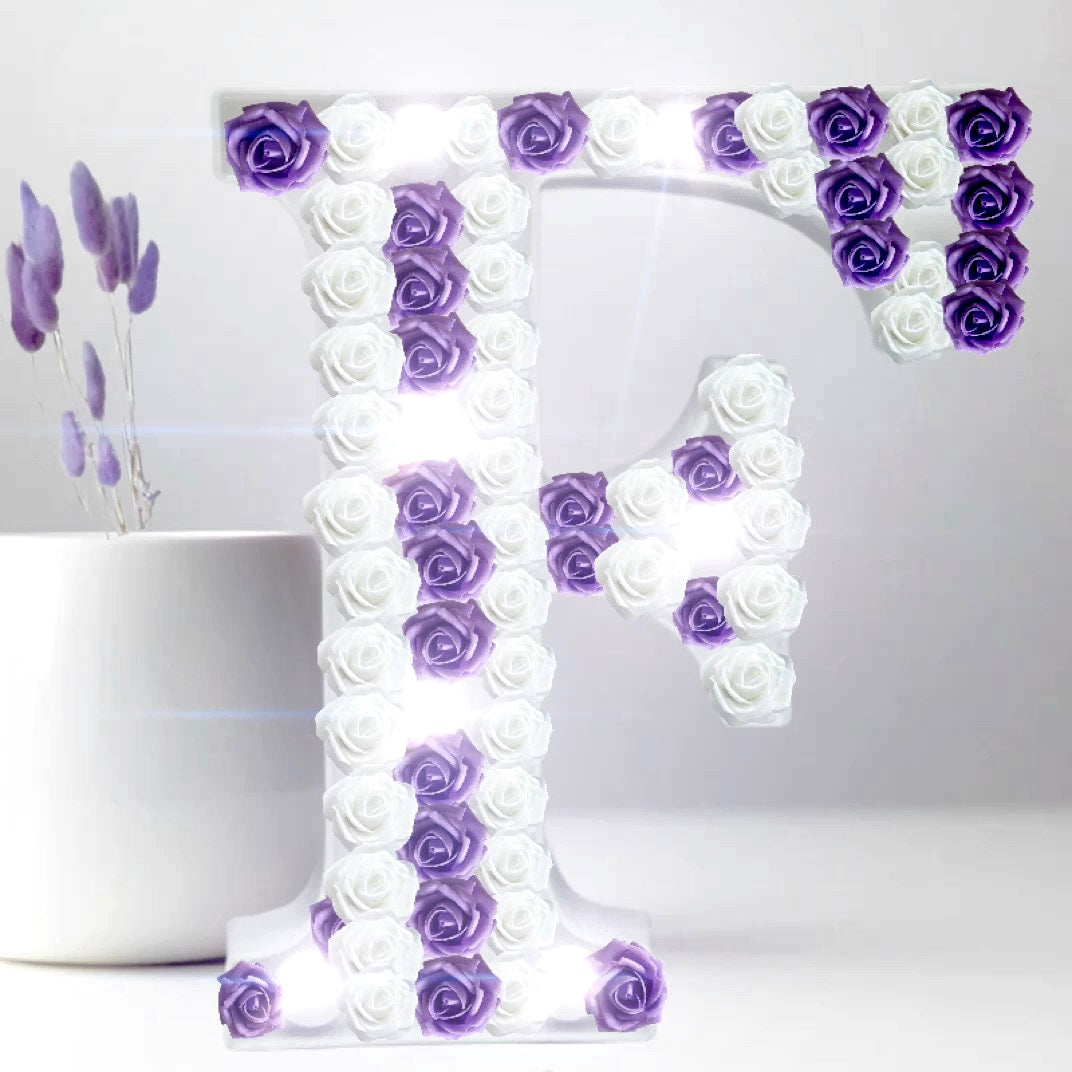 Large Handmade Light Up Rose Filled β π£π²π·π΄πβ Letters