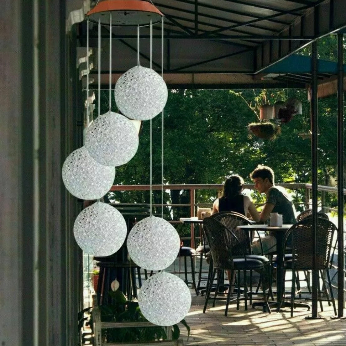 Particle Ball Wind Chimes | Solar Powered Lights | Outdoor Multicolour Lights