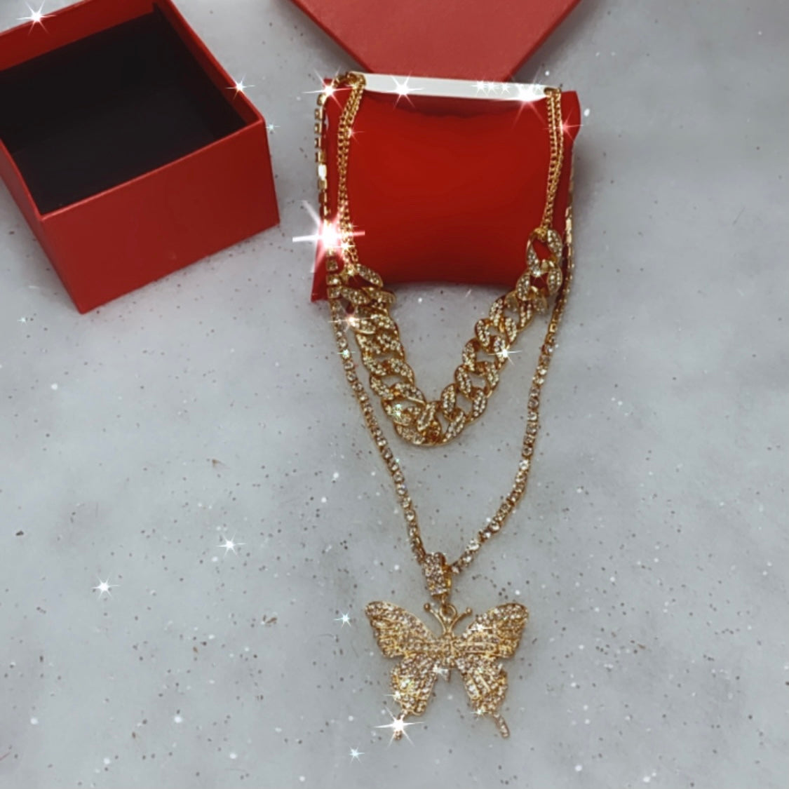 Luxury Crystal Butterfly Necklace