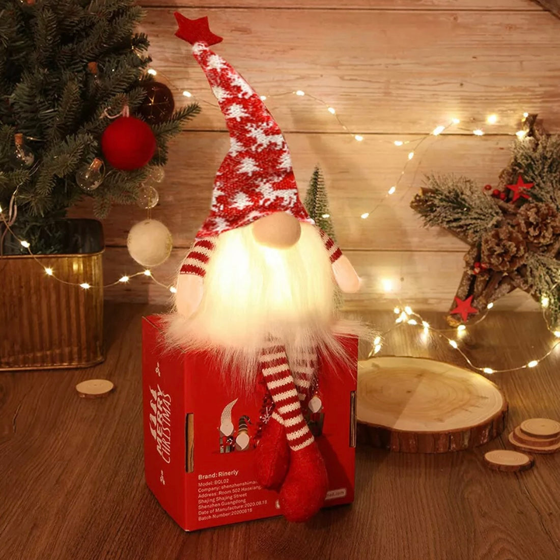 Adorable LED Light Up Christmas Gonk Gnome Decoration
