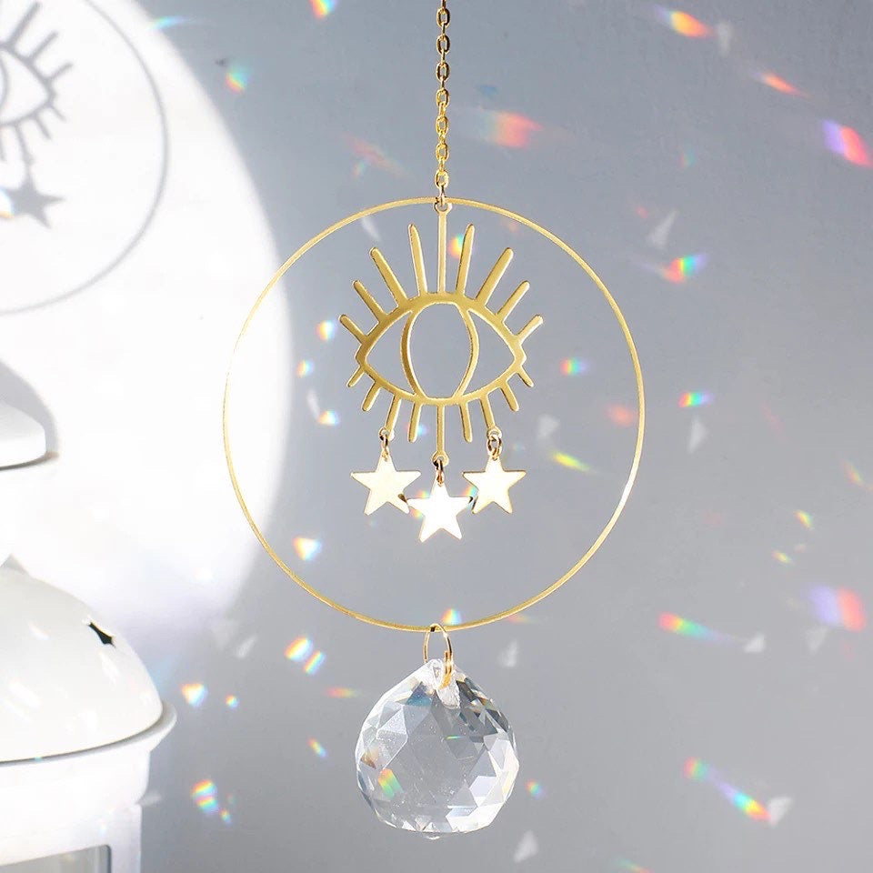 Beautiful Boho Evil Eye Sun Catcher
