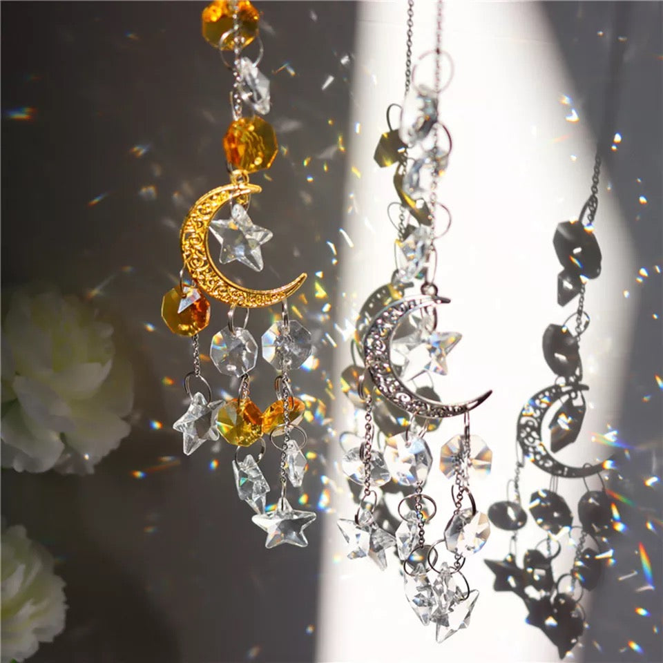 Moon And Star Crystal Sun Catcher