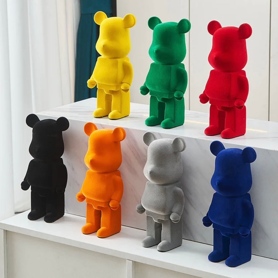 Art Deco Velour Bear Ornament