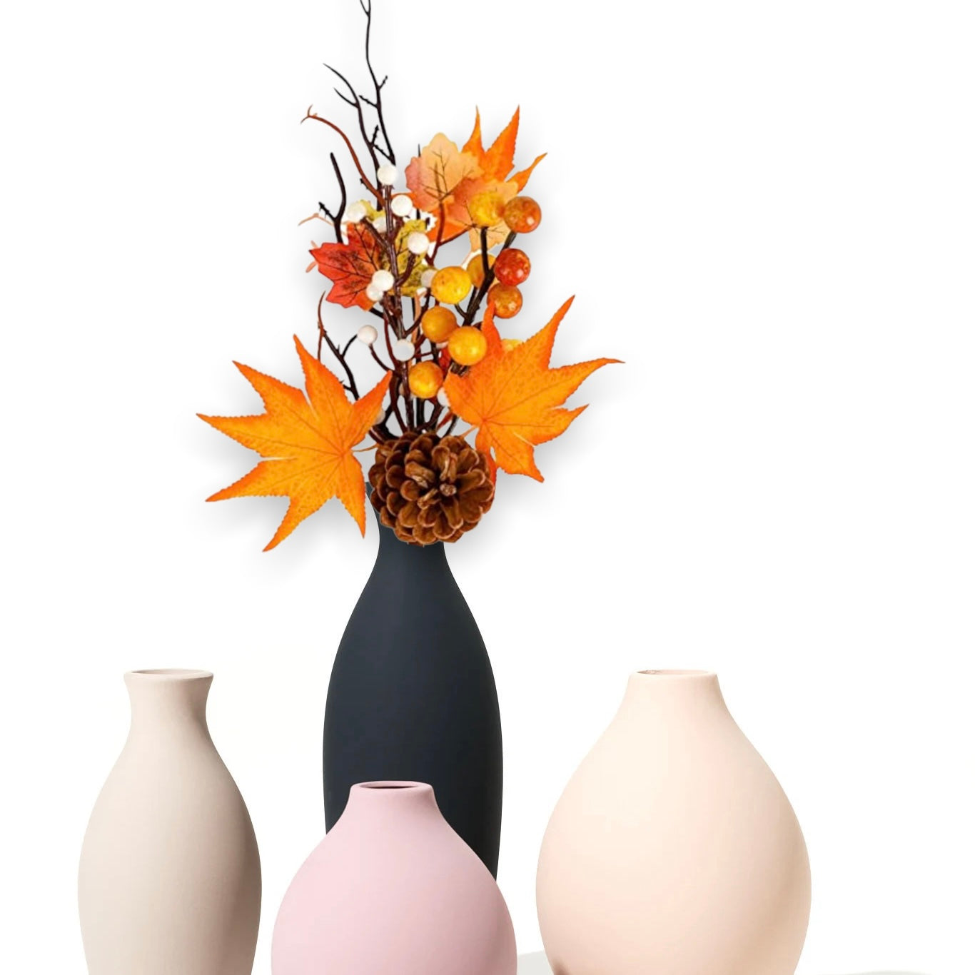 Set Of Three Autumn Stems | Pumpkin Branches |
