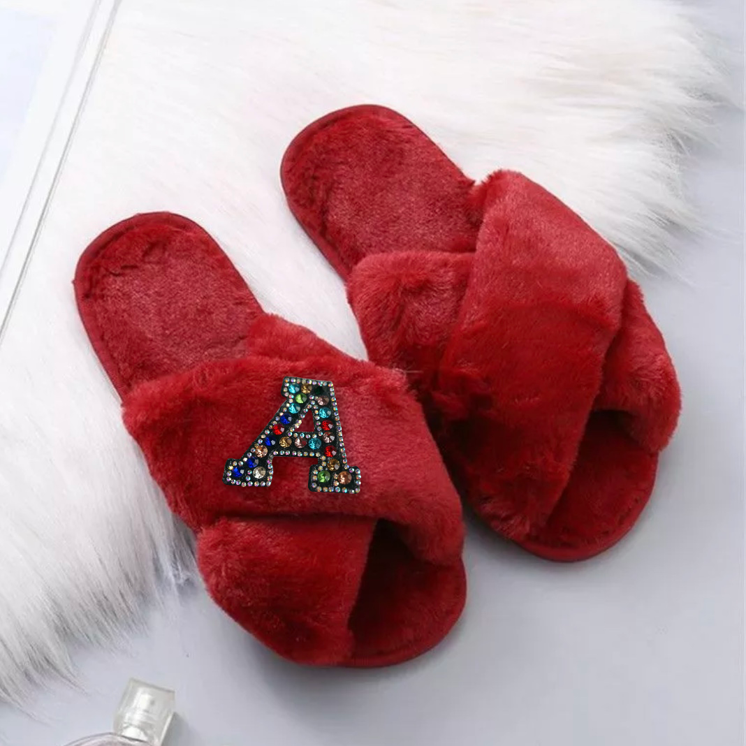 Personalised βπ’πͺπ·π½πͺ ππͺπ«πβ Red Wine Fur Slippers - Pretty Little Presents