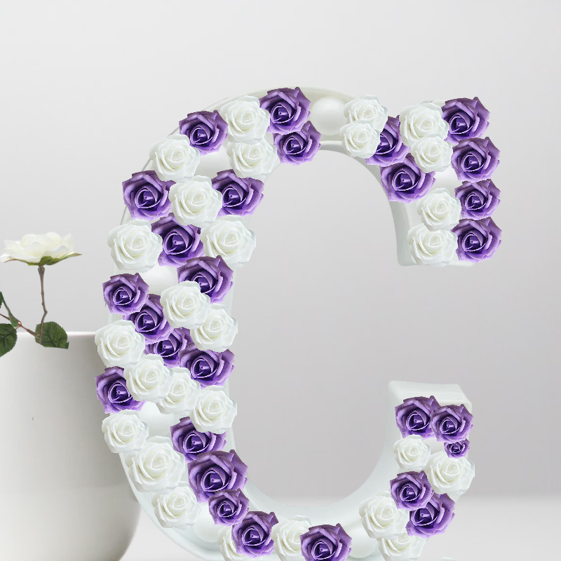 Large Handmade Light Up Rose Filled ‘ 𝓣𝓲𝓷𝓴𝔂’ Letters