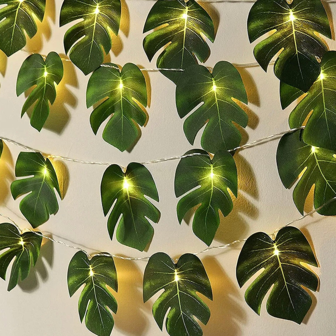Jungle Theme Palm Leaf Garland LED lights