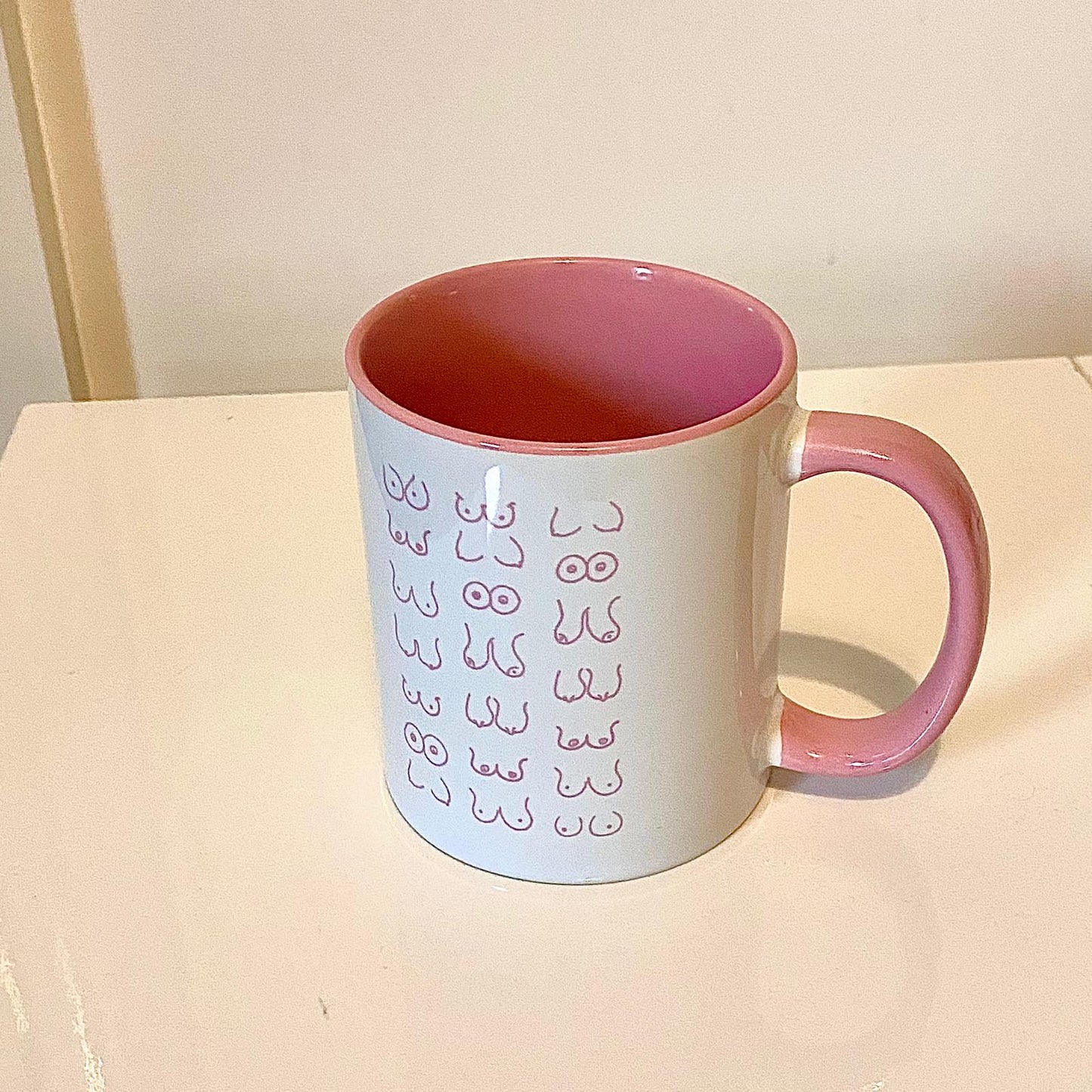 Breast Cancer Awareness Sketch Boob Mug