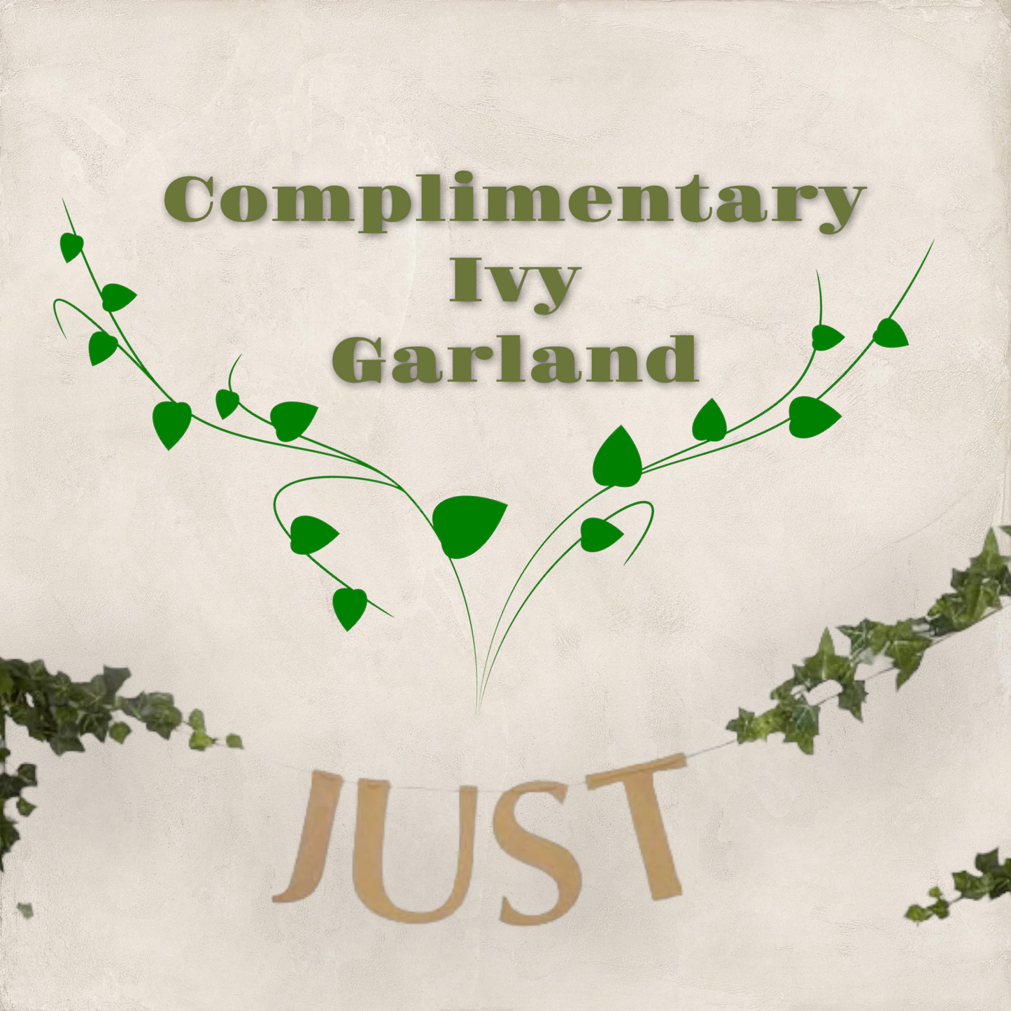 Just Married Wooden Bunting & Ivy Garland
