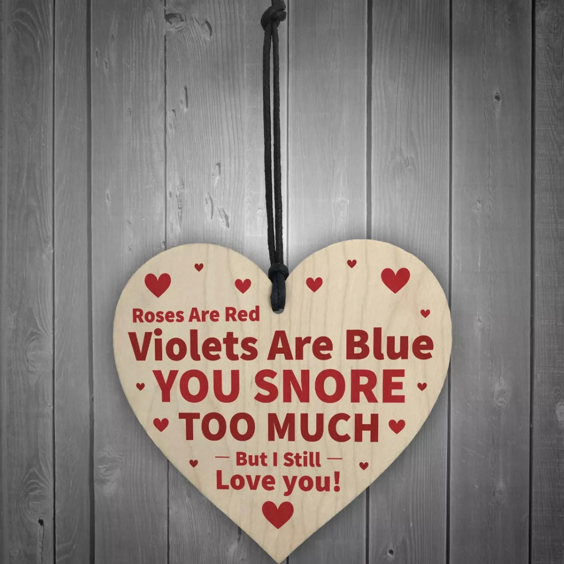 Novelty Valentines Gift | Wooden Hanging Slogan Heart