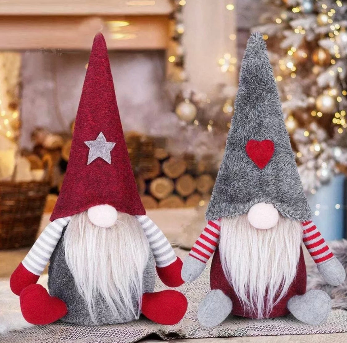 Festive Favourites Set Of 2 Christmas Gonk Gnomes UK