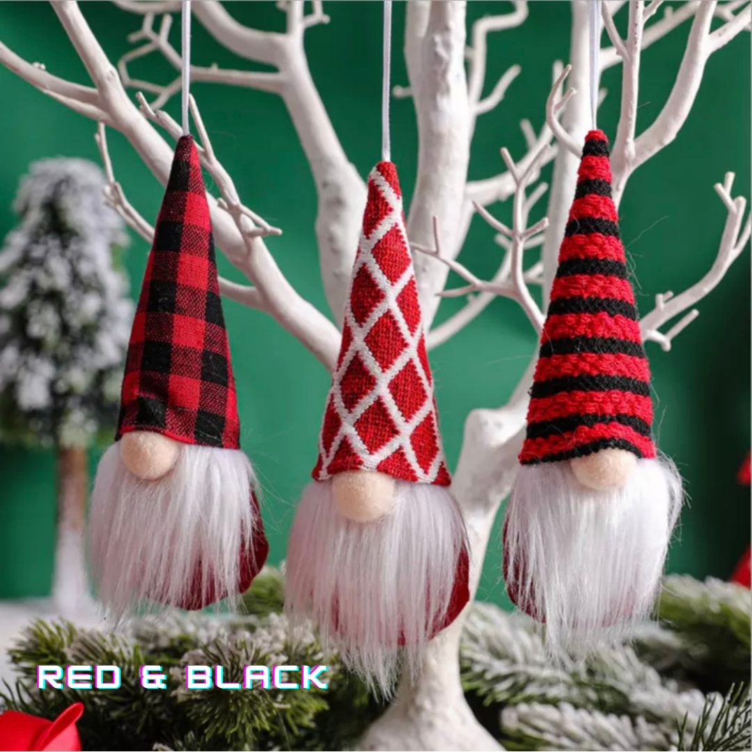 Set Of 3 Hanging Christmas Gonks