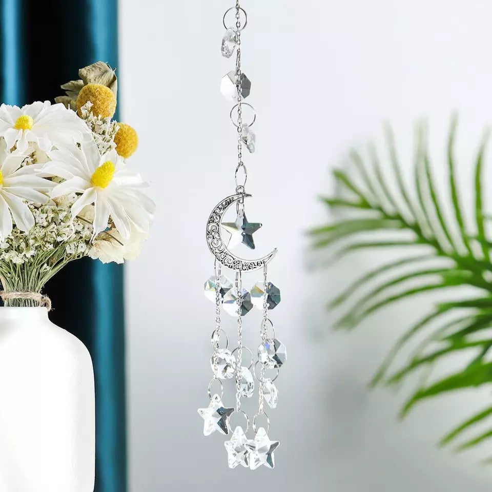 Moon And Star Crystal Sun Catcher