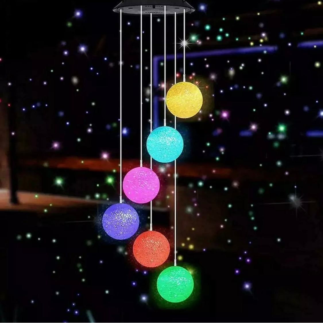 Particle Ball Wind Chimes | Solar Powered Lights | Outdoor Multicolour Lights