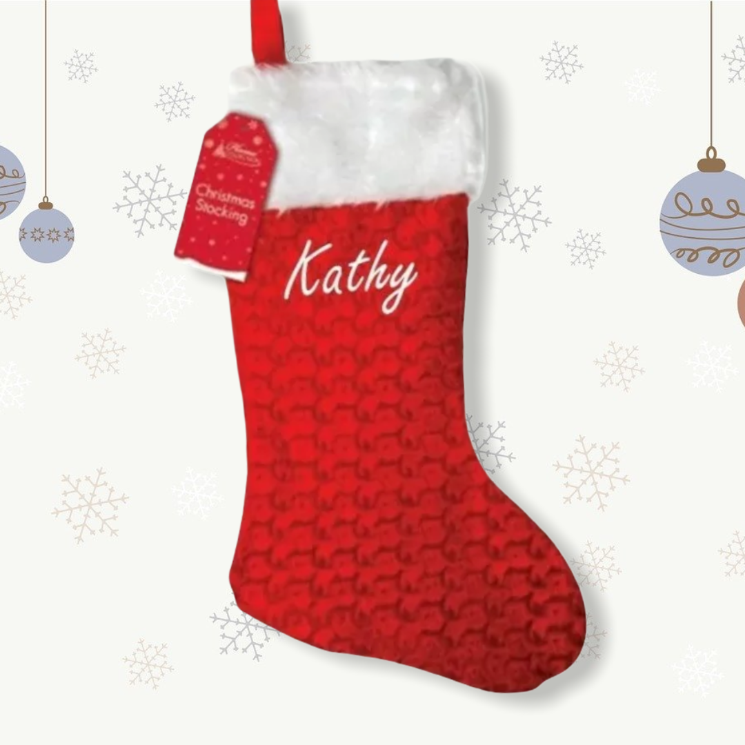 Personalised Red Deluxe Christmas Stocking - Pretty Little Presents