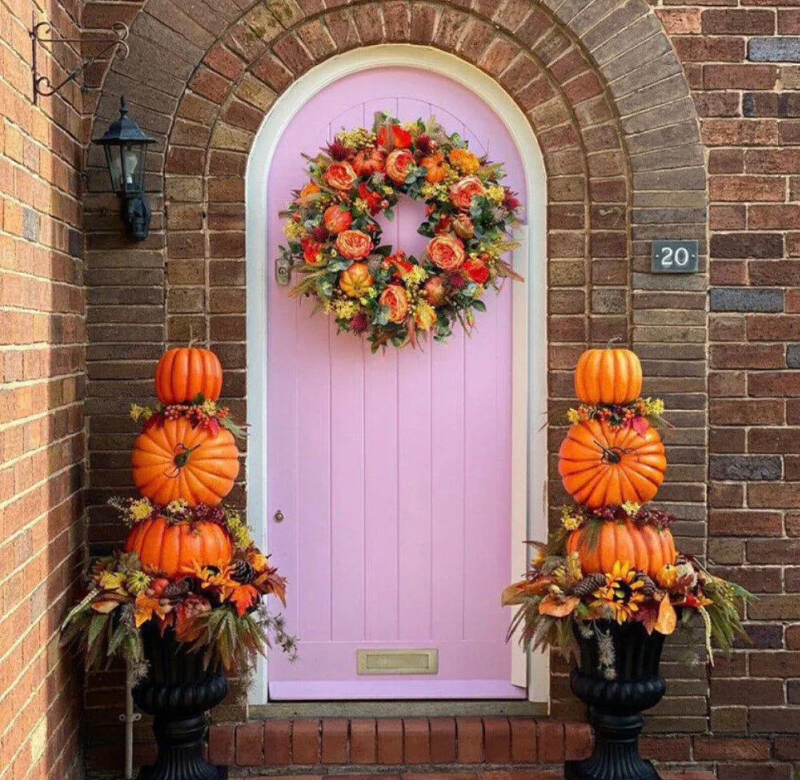 Autumn Peony Wreath | Faux Pumpkin Wreaths