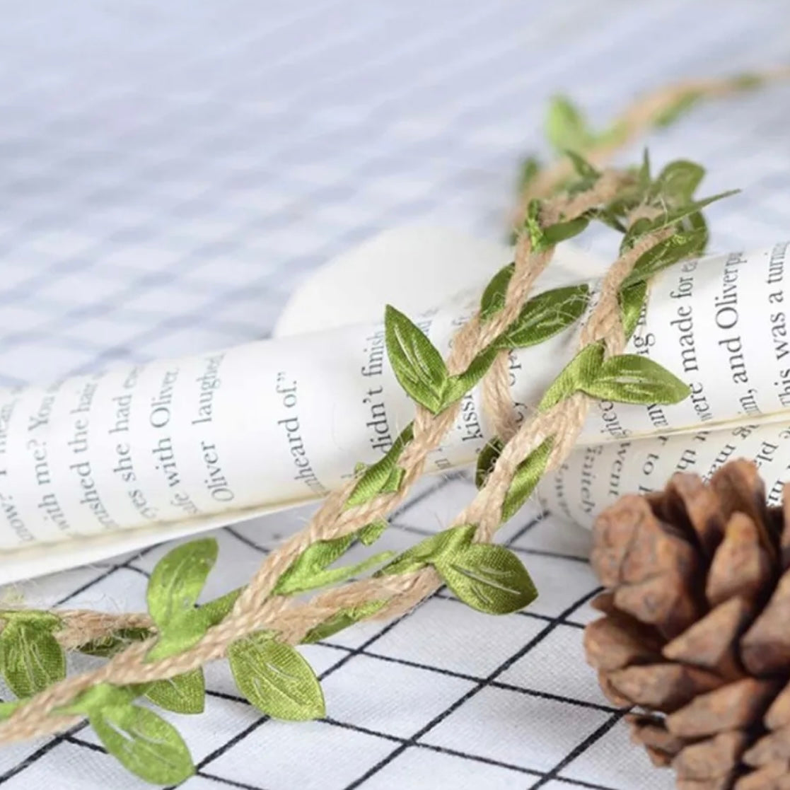 Braided Jute | Green Leaf Vine