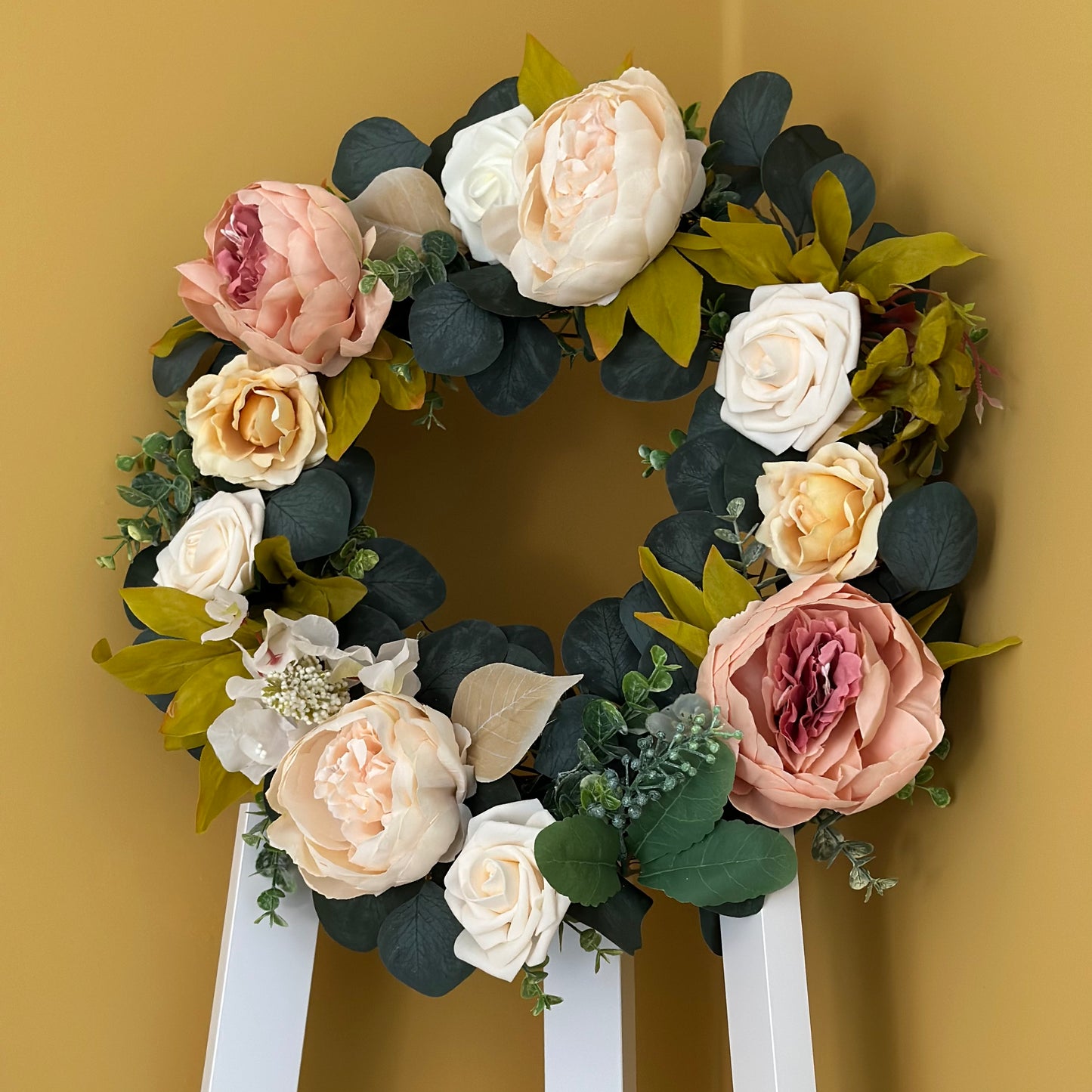 Handmade Eucalyptus Peony & Rose Wreath