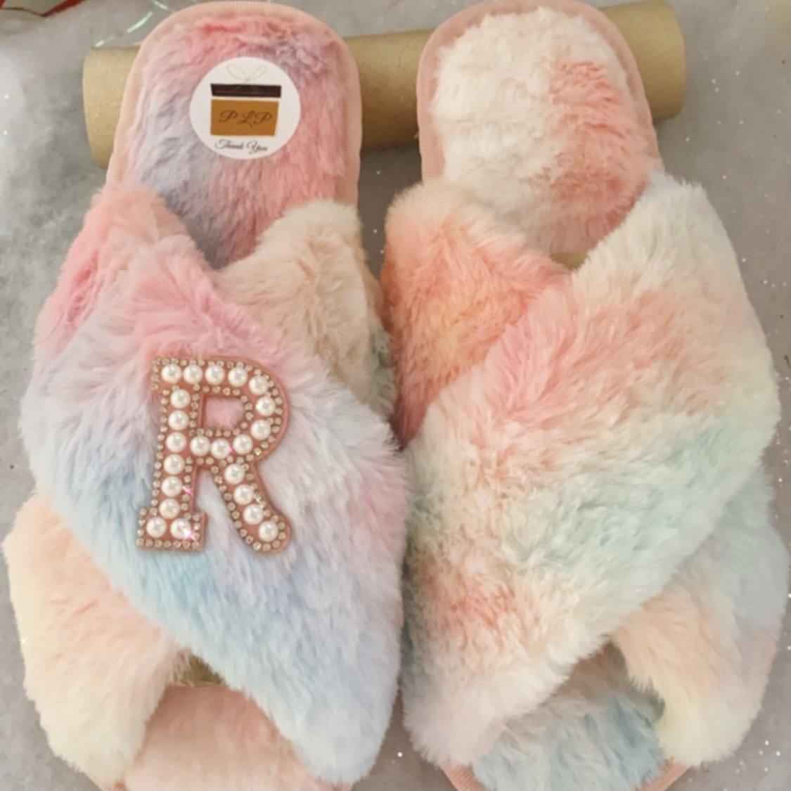 Customised Rainbow Bright βπ‘π±π²π‘π±π²β Slippers. - Pretty Little Presents