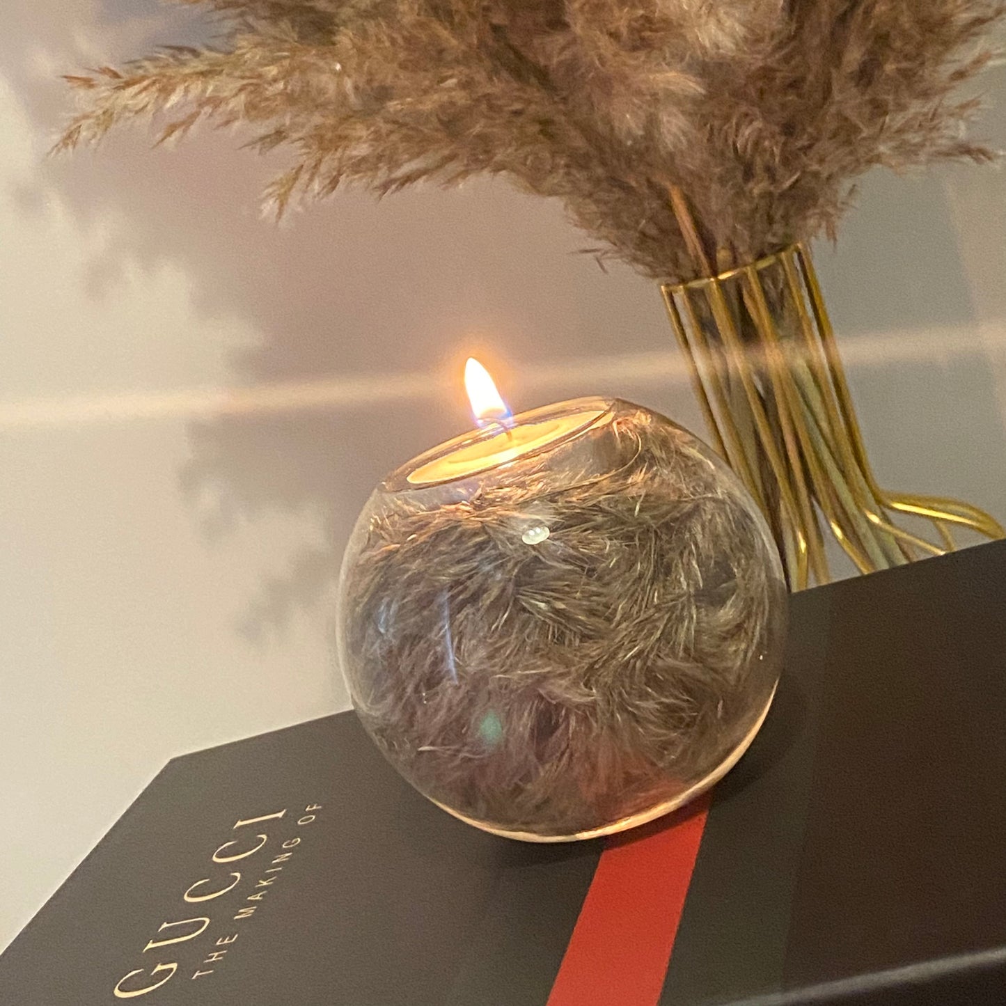 Handmade Pampas Filled π‘πΎπ² Tea-Light Holder