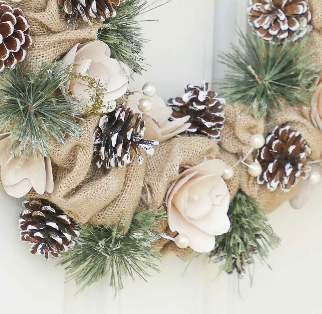 Country Style Hessian Wreath | Natural Jute Fabric Wreath